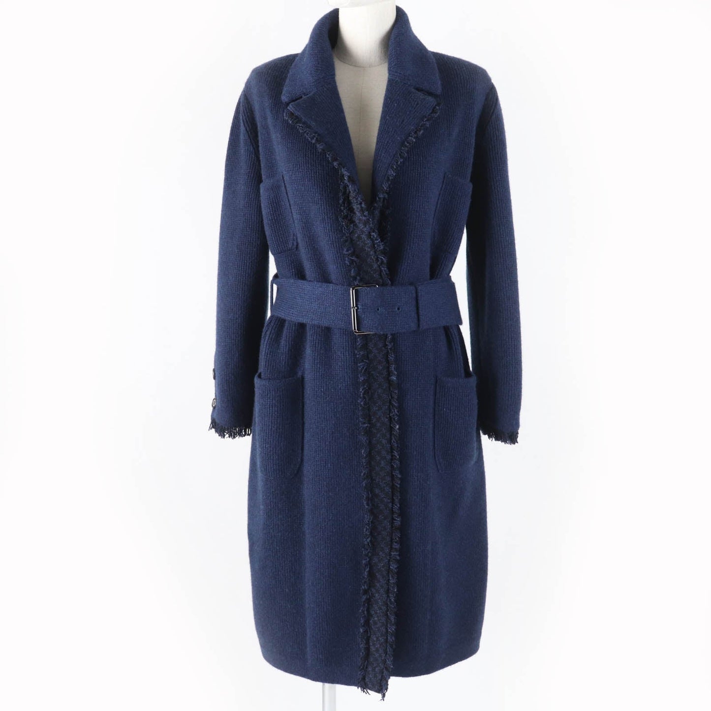CHANEL coat 17B P57290K07490 Main: 100% cashmere Navy Women 40