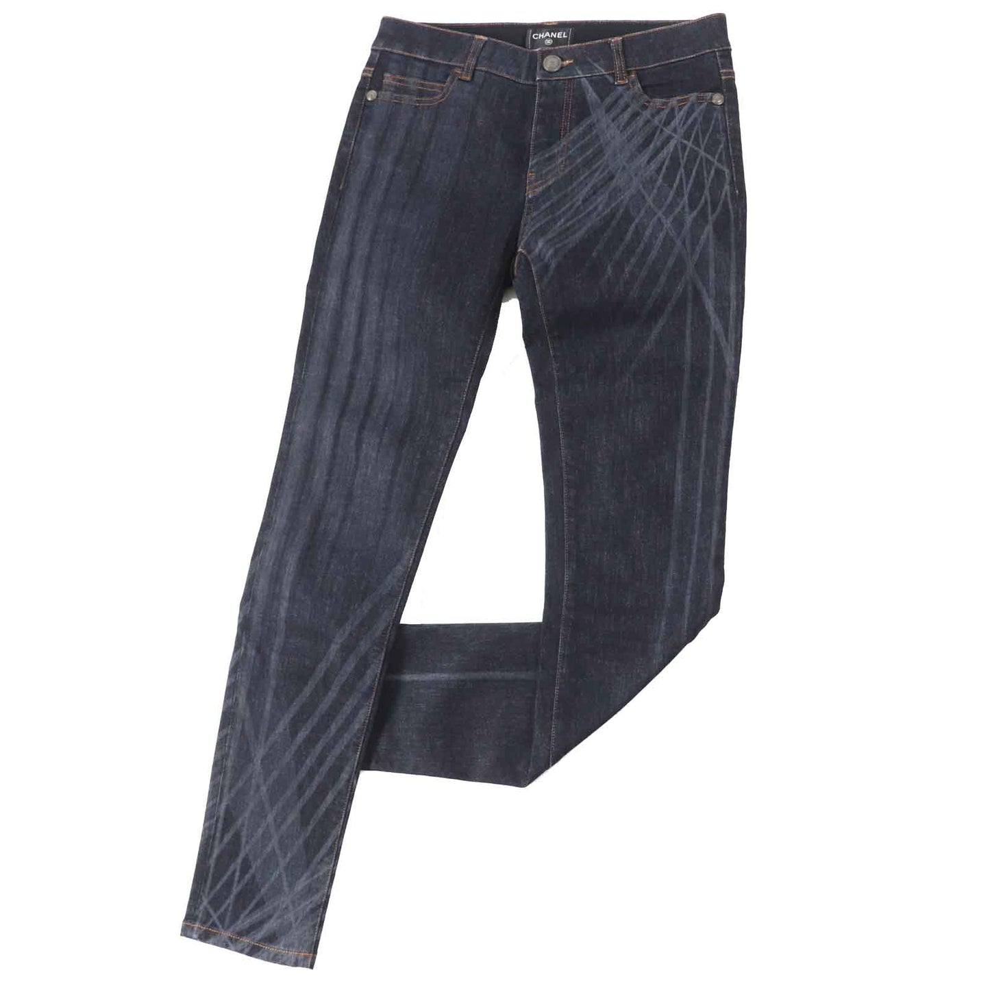 CHANEL Denim pants P47726 Outer material: 97% cotton, Outer material: 3% elastane Indigo blue Women 38