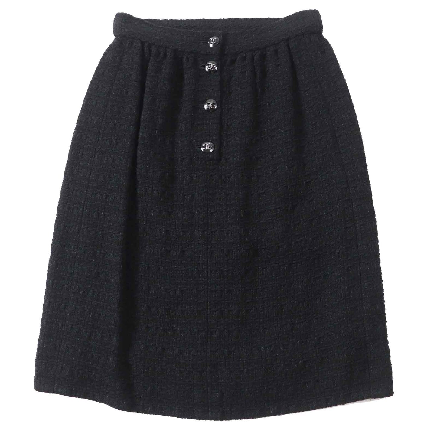 CHANEL skirt 21C P70024 Outer: 35% cotton, Outer: 25% viscose, Outer: 22% acrylic, Outer: 18% polyamide, Lining: 100% silk black Women 36