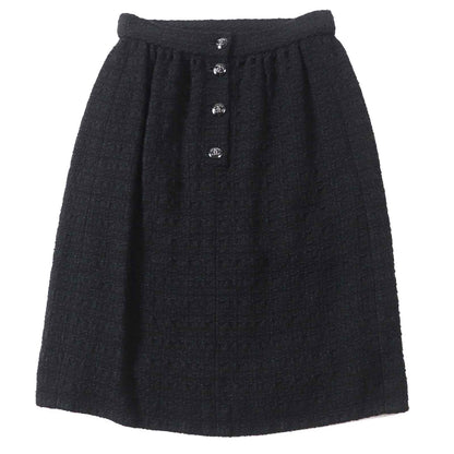 CHANEL skirt 21C P70024 Outer: 35% cotton, Outer: 25% viscose, Outer: 22% acrylic, Outer: 18% polyamide, Lining: 100% silk black Women 36