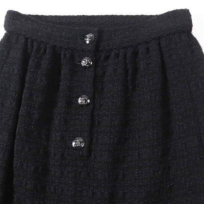 CHANEL skirt 21C P70024 Outer: 35% cotton, Outer: 25% viscose, Outer: 22% acrylic, Outer: 18% polyamide, Lining: 100% silk black Women 36