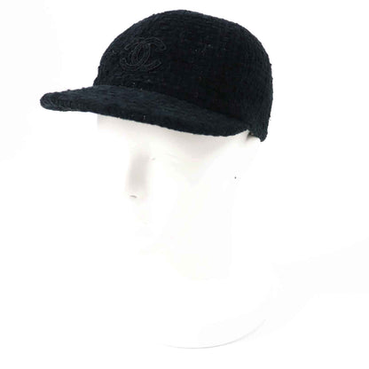 CHANEL cap 22B AA8562 Outer material: 68% cotton, Outer material: 23% wool, Outer material: 5% silk, Outer material: 3% polyester, Outer material: 1% polyamide (nylon) Black glitter Women M