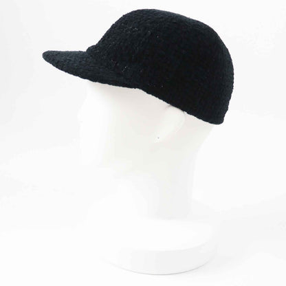 CHANEL cap 22B AA8562 Outer material: 68% cotton, Outer material: 23% wool, Outer material: 5% silk, Outer material: 3% polyester, Outer material: 1% polyamide (nylon) Black glitter Women M