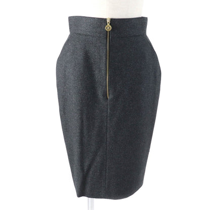CHANEL Tight Skirt 60PA19229 Outer: 100% wool, Lining: 100% silk Charcoal gray Women 38