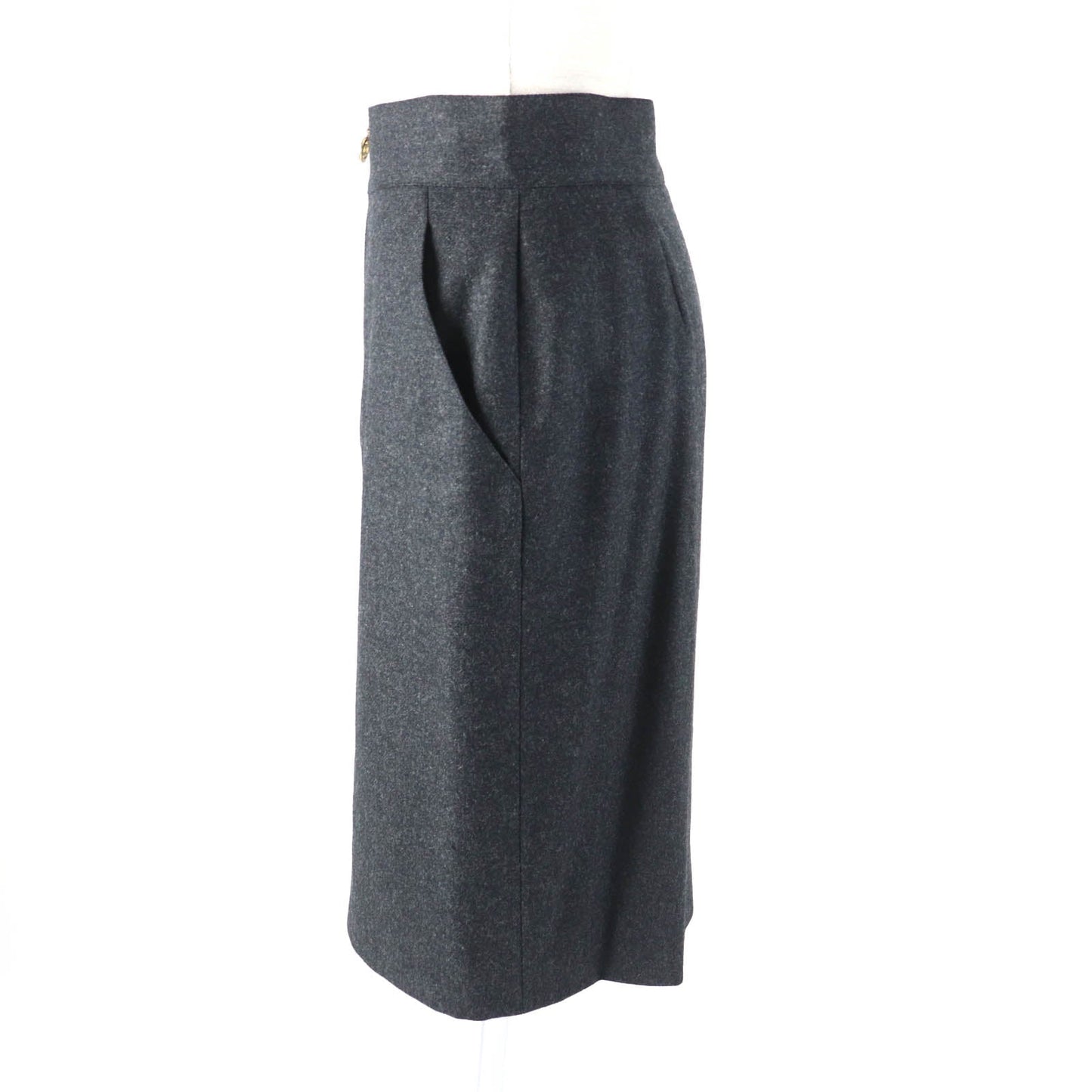 CHANEL Tight Skirt 60PA19229 Outer: 100% wool, Lining: 100% silk Charcoal gray Women 38