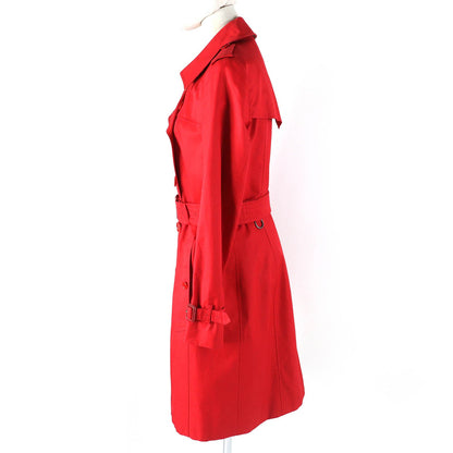 BURBERRY trench coat Outer: 100% cotton, Lining: 100% cotton, Sleeve lining: 100% viscose (rayon) Red Women 40
