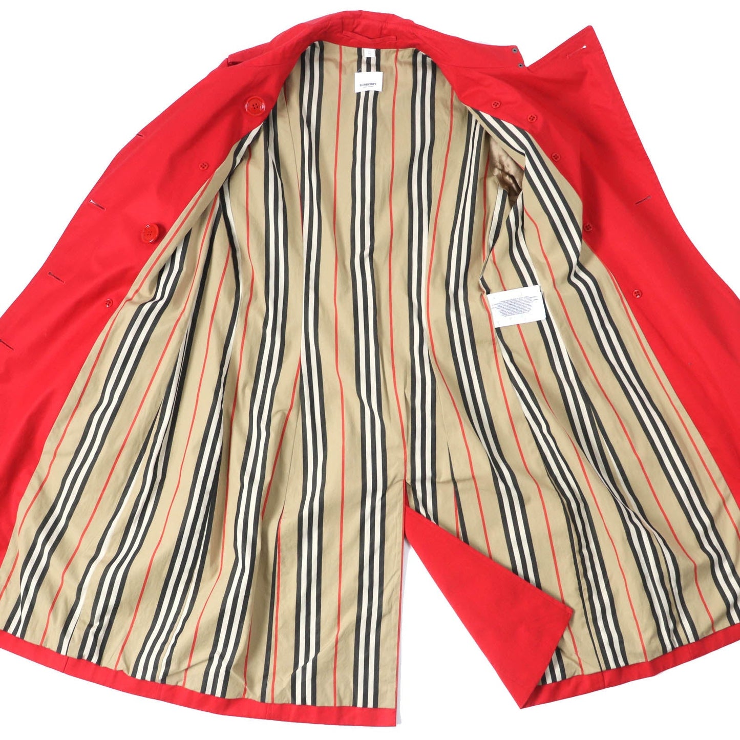 BURBERRY trench coat Outer: 100% cotton, Lining: 100% cotton, Sleeve lining: 100% viscose (rayon) Red Women 40