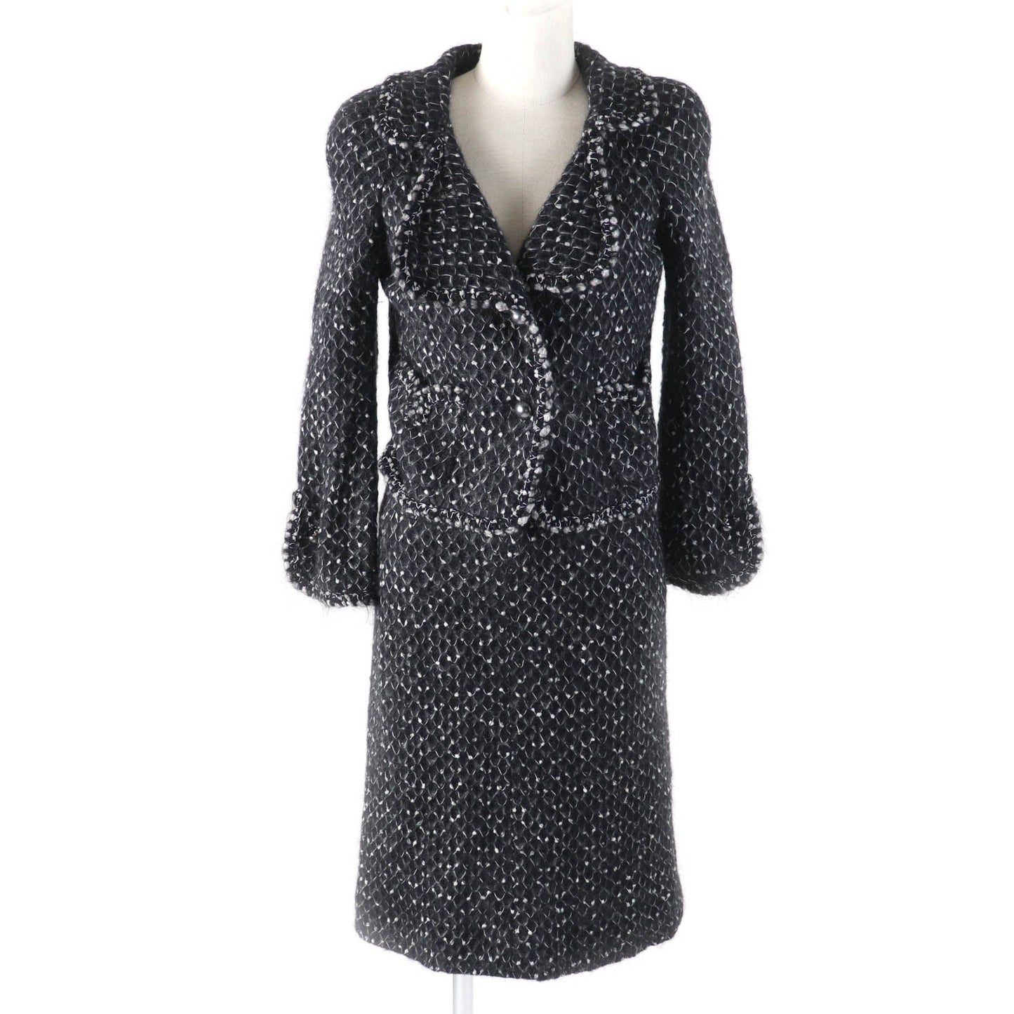 CHANEL setup 05A P26927 Outer: 50% polyamide, Outer: 50% mohair, Lining: 100% silk Black White Women 36