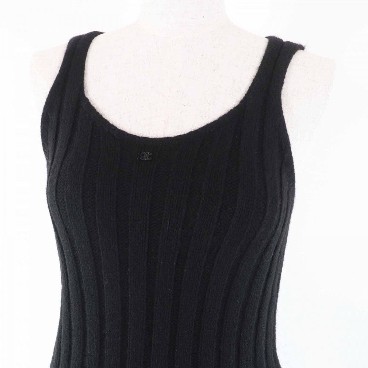 CHANEL one piece 04A P23861 Main: 98% cashmere, Main: 2% elastane black Women 38