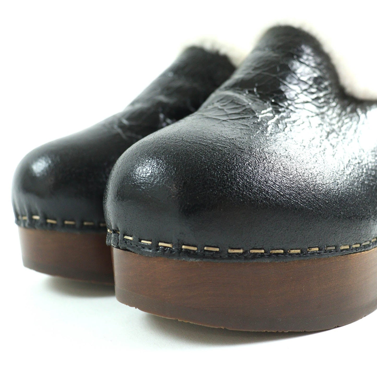 CHANEL Sandals G35368 Main: Sheepskin, Part: Wood Black white brown Women 36