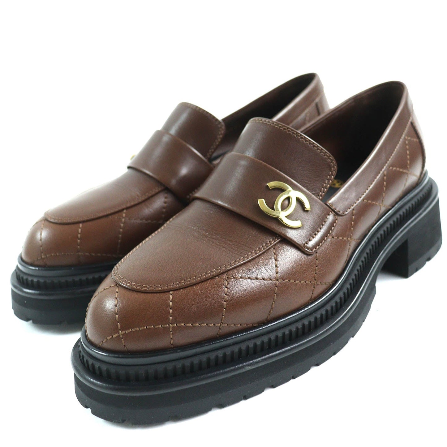CHANEL loafers 23A G45074 Main: Leather Brown black Women 38