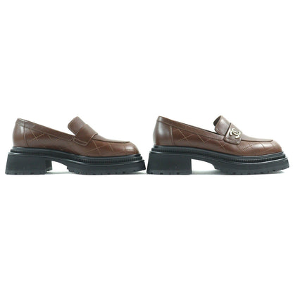 CHANEL loafers 23A G45074 Main: Leather Brown black Women 38