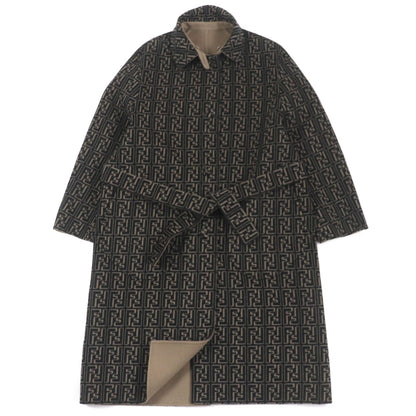 FENDI trench coat FF0667 AL57 Main: 99% wool, Main: 1% silk Brown black mens 52