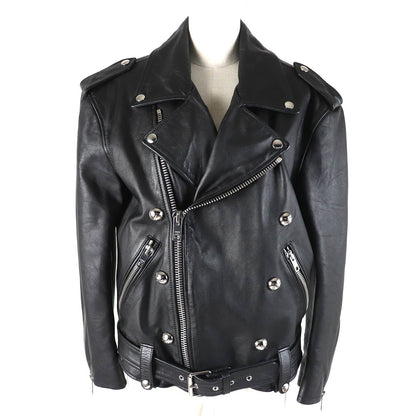 CELINE Jacket 2EG91599E Outer: Cowhide, Lining: 100% Cupra, Filling: 100% Polyester black LOOSE BIKER JACKET Women 34