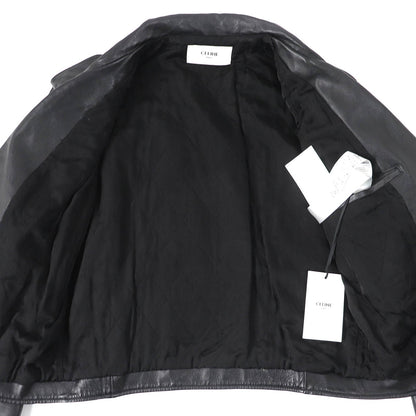 CELINE Jacket 2EG91599E Outer: Cowhide, Lining: 100% Cupra, Filling: 100% Polyester black LOOSE BIKER JACKET Women 34