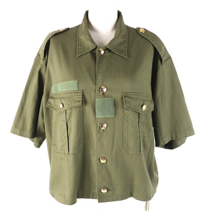 CELINE Short sleeve shirt 2C580106K Outer material: 100% cotton khaki Women 38