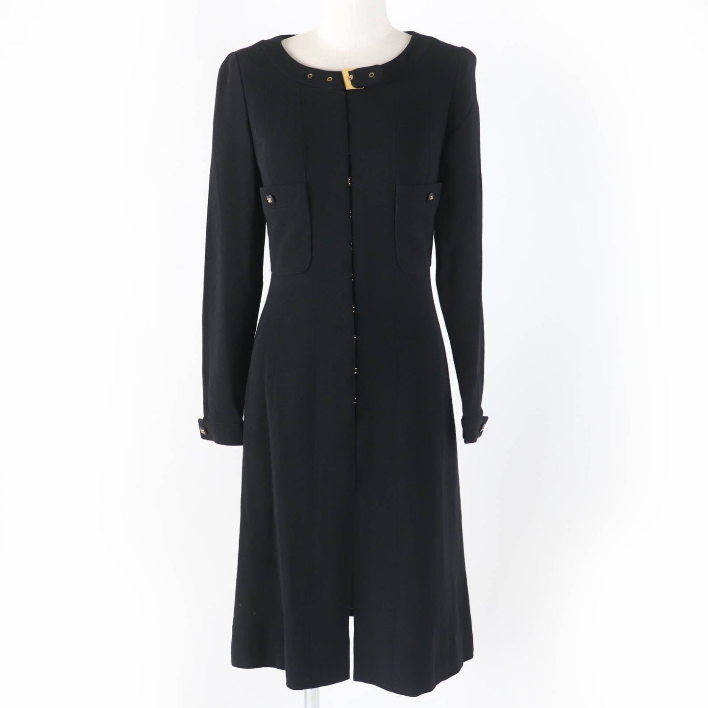 CHANEL one piece 96A P08207V04917 Main: 100% wool, Lining: 95% silk, Lining: 5% spandex black Women 36
