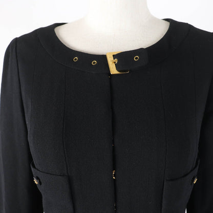CHANEL one piece 96A P08207V04917 Main: 100% wool, Lining: 95% silk, Lining: 5% spandex black Women 36