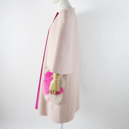 FENDI coat FF8458 W1D Outer: 100% wool, fur: fox pink Women 46
