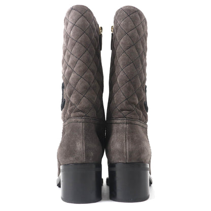CHANEL boots G38158X56289 Main: Suede leather Charcoal gray black Women 36.5
