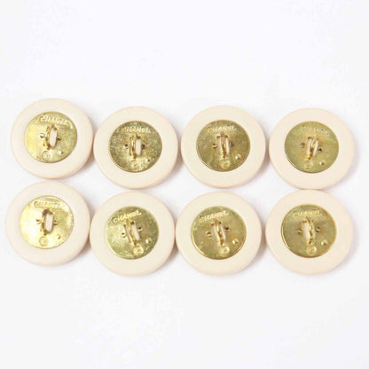 CHANEL Other fashion goods Plastic, Gold Plated beige Buttons, set of 8 Women