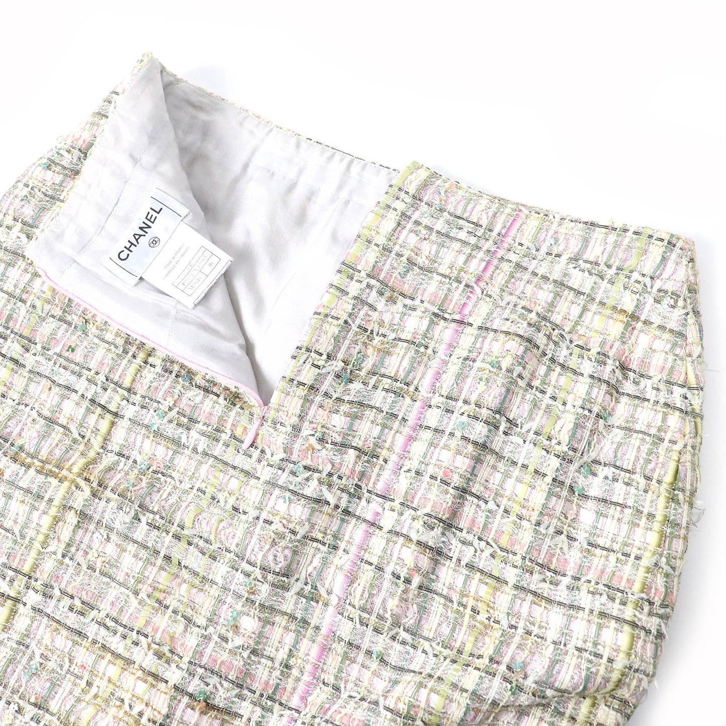CHANEL Tweed skirt 05P P25517 Outer material: 34% viscose, Outer material: 25% polyamide (nylon), Outer material: 10% acetate, Outer material: 10% acrylic, Outer material: 8% polyester Beige multicolor Women 36