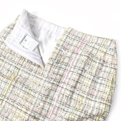 CHANEL Tweed skirt 05P P25517 Outer material: 34% viscose, Outer material: 25% polyamide (nylon), Outer material: 10% acetate, Outer material: 10% acrylic, Outer material: 8% polyester Beige multicolor Women 36