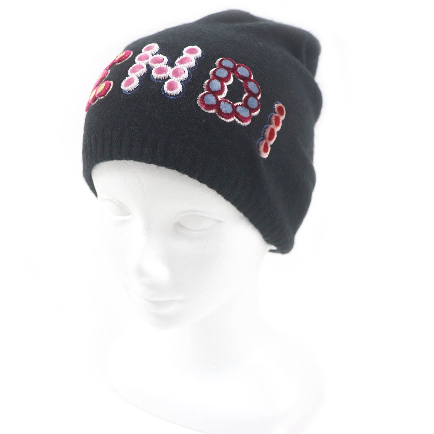 FENDI Knit cap FXQ635 A1CE Main: 70% wool, Main: 30% cashmere black mens