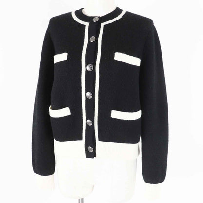 CHANEL cardigan P71365 Outer material: 78% cashmere, Outer material: 7% polyester, Outer material: 13% silk, Outer material: 2% polyamide Black White Women 34
