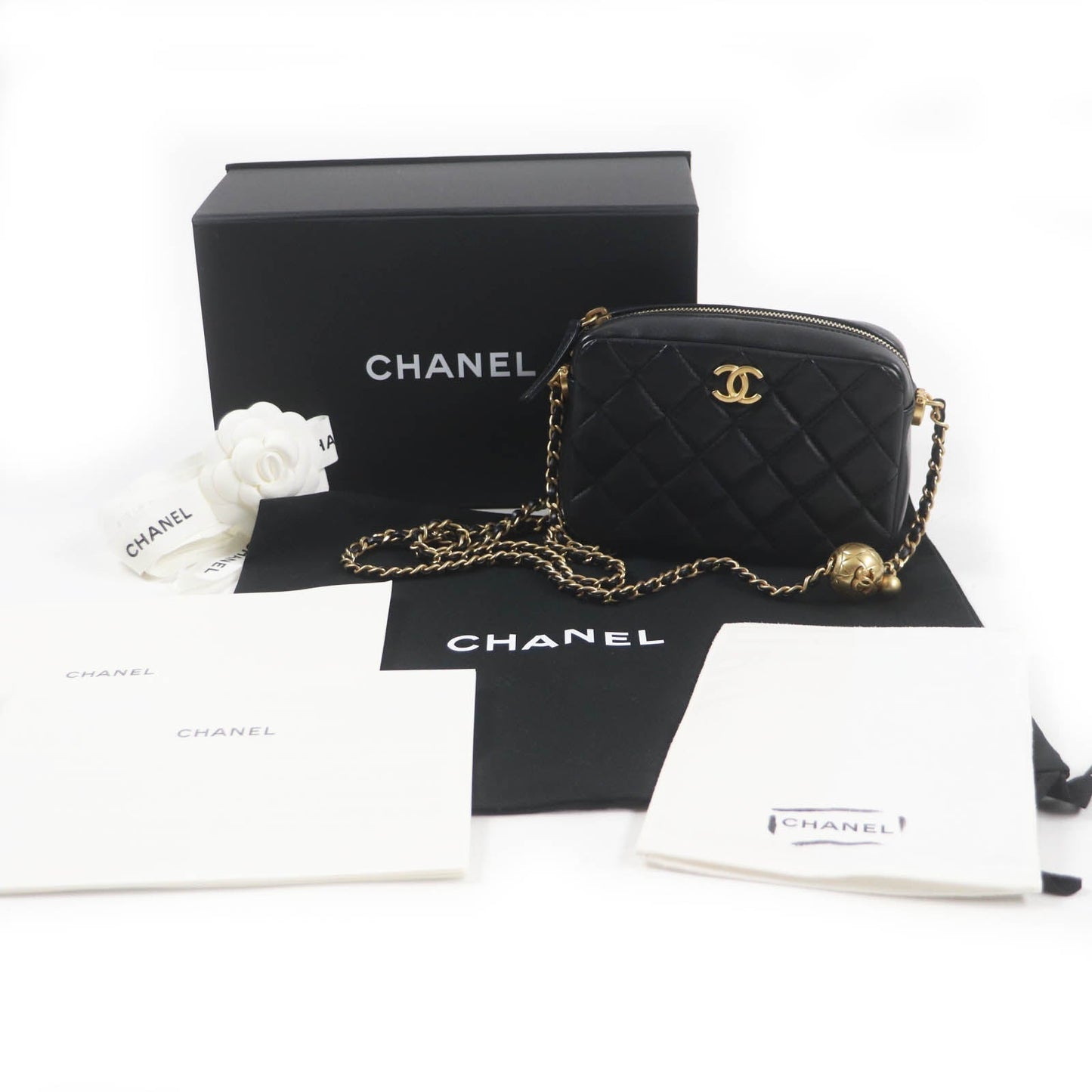 CHANEL Shoulder Bag AS3258 lambskin black Matrasse