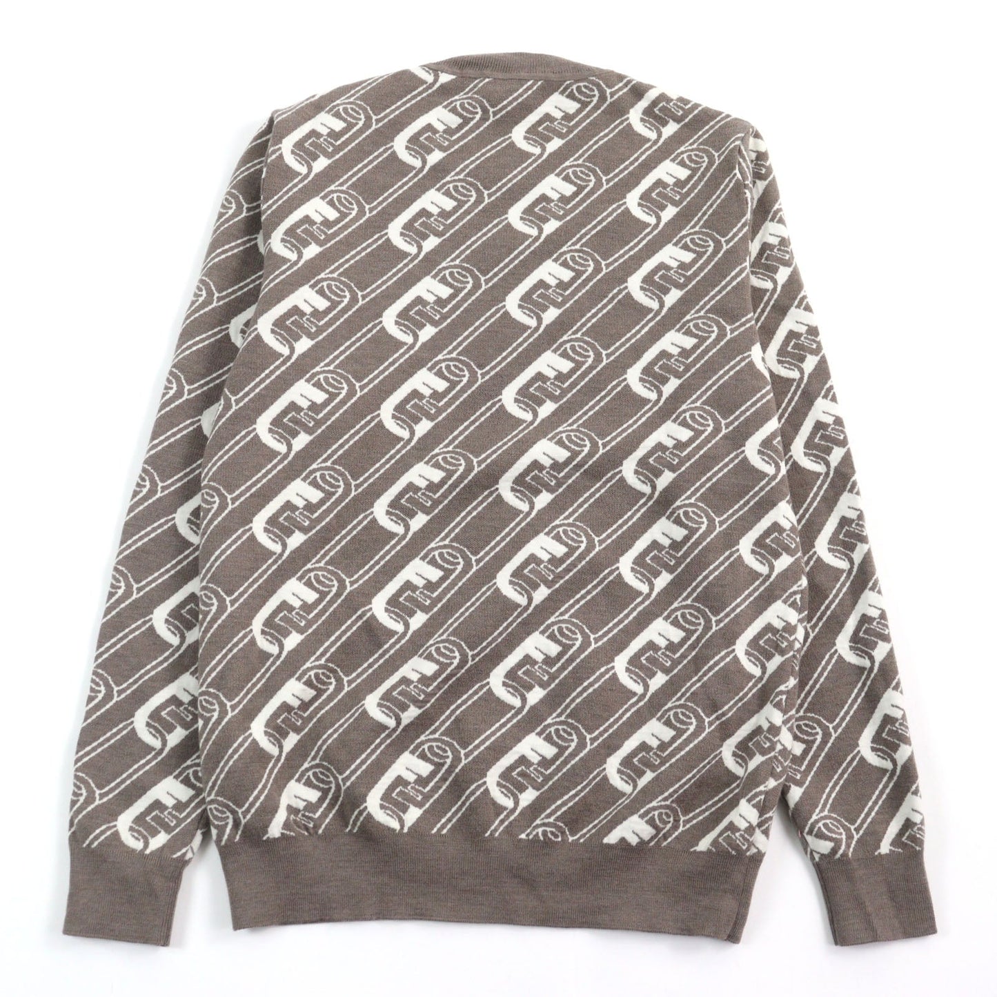 FENDI knit FZX061 Outer material: 100% virgin wool Brown white mens 48