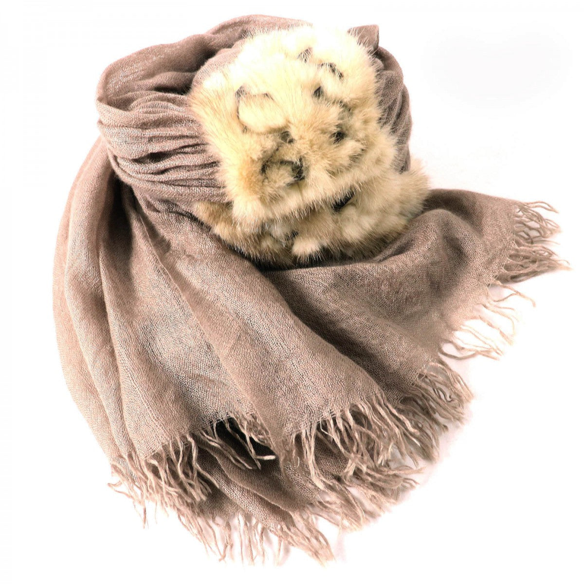 FENDI Stall Main: 70% cashmere, Main: 30% silk Beige type Women