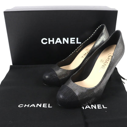 CHANEL pumps G28557 Main: Leather Silver Black type Women 35.5
