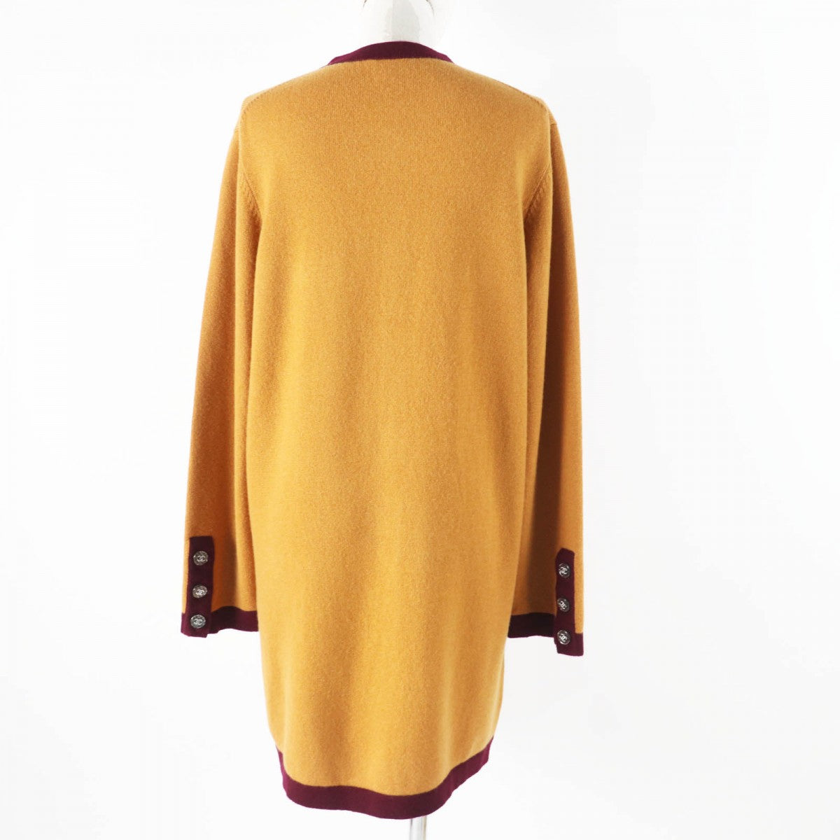 CHANEL cardigan P71510 Main: 100% cashmere Mustard Bordeaux Women 42