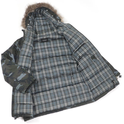BURBERRY BLACK LABEL Down jacket Main: 100% nylon, lining: polyester, lining: cupra, sleeve lining: cupra, padding: 95% down Khaki type mens M