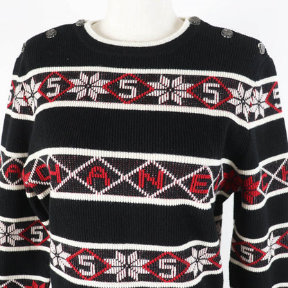 CHANEL one piece 19K P62575 Main: 80% cashmere, Main: 20% polyamide Black red white Women 42