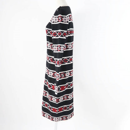 CHANEL one piece 19K P62575 Main: 80% cashmere, Main: 20% polyamide Black red white Women 42