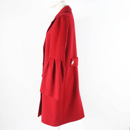 BURBERRY coat Outer: 80% wool, Outer: 20% cashmere, Lining: 50% acetate, Lining: 50% viscose (rayon), Part: 100% viscose (rayon) Red Women 40