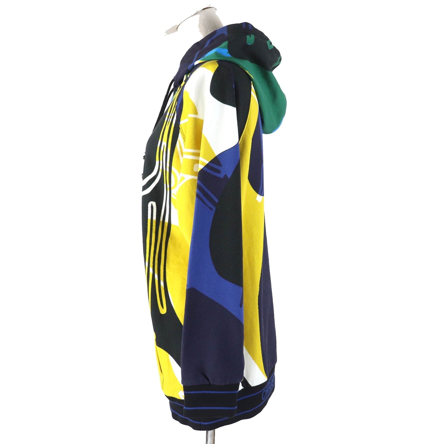 Christian Dior Hoodie 213S04A4069 Main: 100% cotton, part: 85% cotton, part: 15% nylon Black multicolor Abstract Colorblock Hoodie Women XS