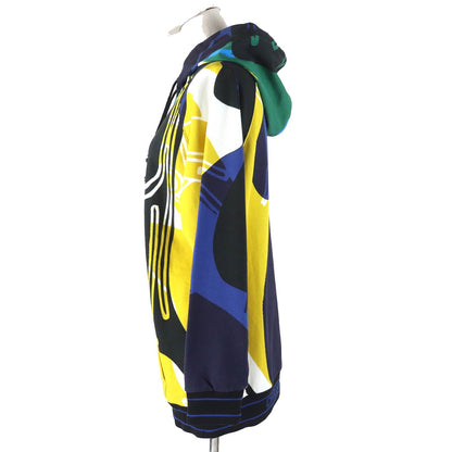 Christian Dior Hoodie 213S04A4069 Main: 100% cotton, part: 85% cotton, part: 15% nylon Black multicolor Abstract Colorblock Hoodie Women XS