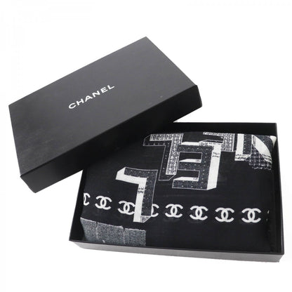 CHANEL scarf 21B Main: 70% wool, Main: 30% cashmere Black White Women