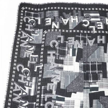 CHANEL scarf 21B Main: 70% wool, Main: 30% cashmere Black White Women