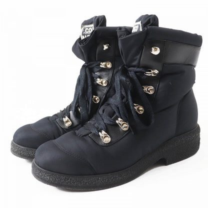 CHANEL boots G34082 Nylon , Part: Leather black COCONEIGE COCONEIGE Women 36 C
