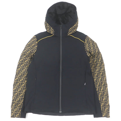 FENDI Down jacket FAA641 Main: 92% nylon, 8% polyurethane, 52% cotton, 48% polyester, lining: 100% nylon Brown black mens 46