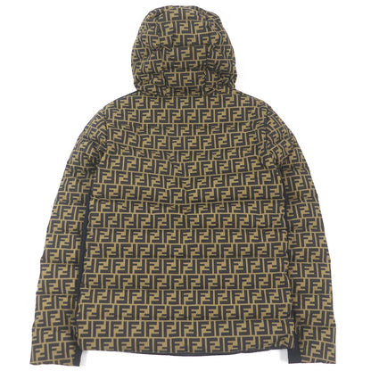FENDI Down jacket FAA641 Main: 92% nylon, 8% polyurethane, 52% cotton, 48% polyester, lining: 100% nylon Brown black mens 46