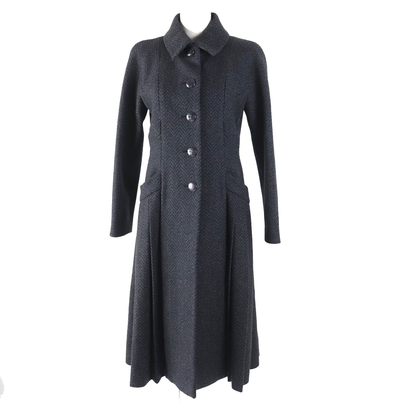 CHANEL coat P59659 Main: 80% wool, Main: 20% cashmere, Lining: 100% silk Gray black Women 34