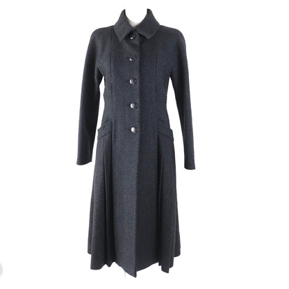 CHANEL coat P59659 Main: 80% wool, Main: 20% cashmere, Lining: 100% silk Gray black Women 34