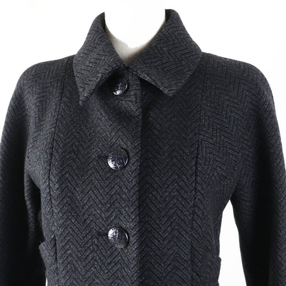 CHANEL coat P59659 Main: 80% wool, Main: 20% cashmere, Lining: 100% silk Gray black Women 34