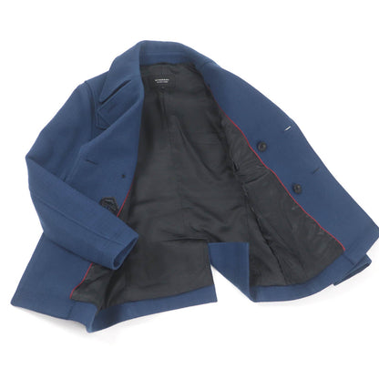 BURBERRY BLACK LABEL pea coat Outer: 90% wool, Outer: 10% nylon, Lining: cupra, Lining: polyester blue mens S