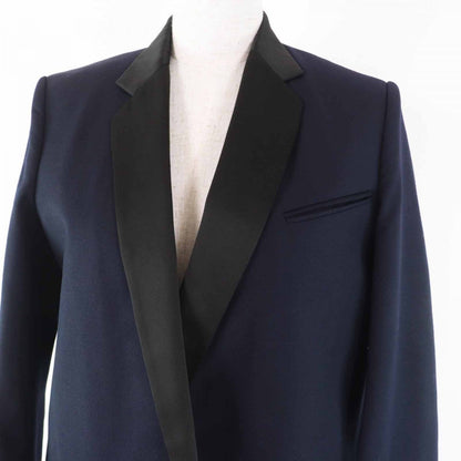 CELINE coat 2 8H28/5065 Main: 100% wool, part: 76% polyester, part: 24% silk, lining: 100% silk Navy black Women 34